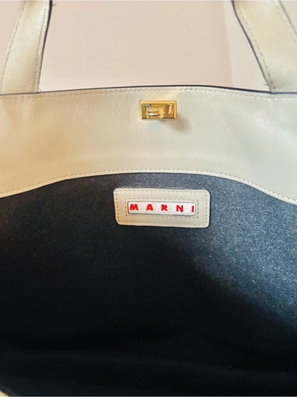 Rare Marni Bora Leather Shoulder Bag Nude Trunk Bag Gold Hardware - Picture 16 of 16